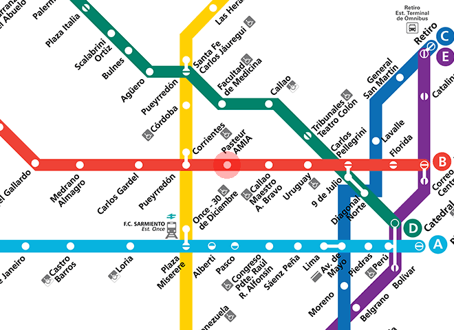 Pasteur station map