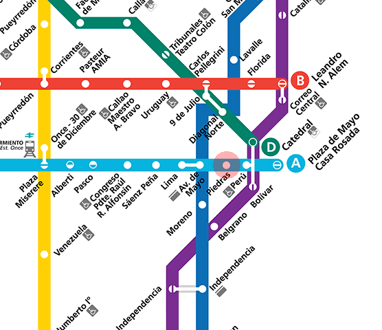 Piedras station map