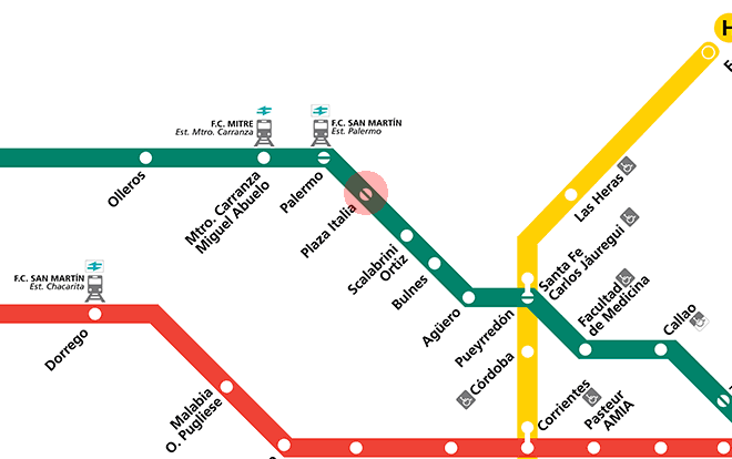 Plaza Italia station map