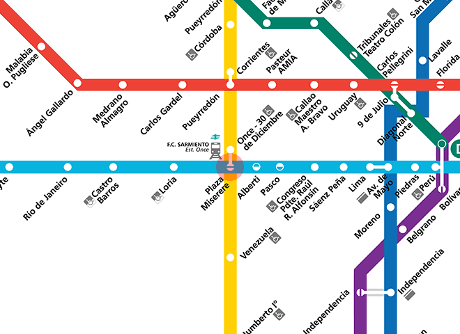 Plaza Miserere station map