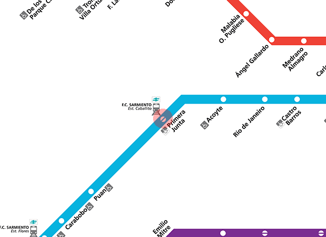 Primera Junta station map