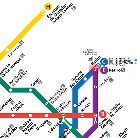 Retiro station map
