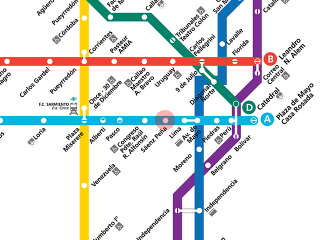Saenz Pena station map