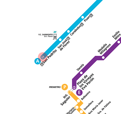 San Pedrito station map