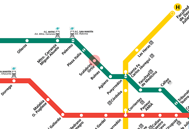 Scalabrini Ortiz station map
