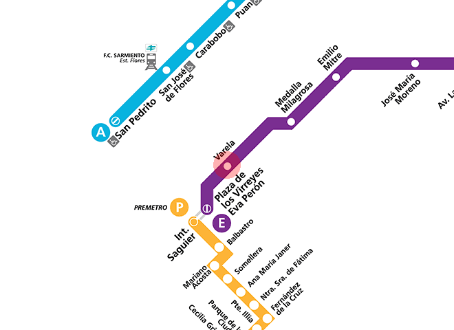 Varela station map
