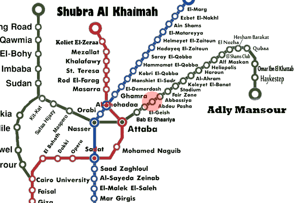 Abdou Pasha station map
