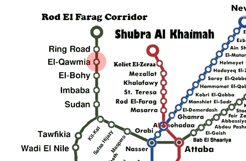Al-Qawmeya Al-Arabiya station map