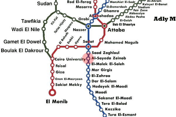 Al-Sayeda Zeinab station map