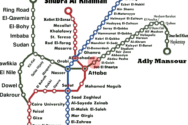 Bab El Shaaria station map
