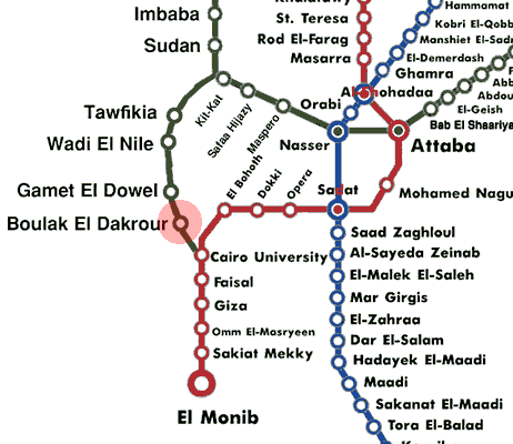 Bulaq El-Dakroor station map
