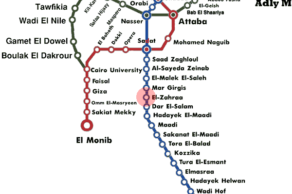El-Zahraa' station map