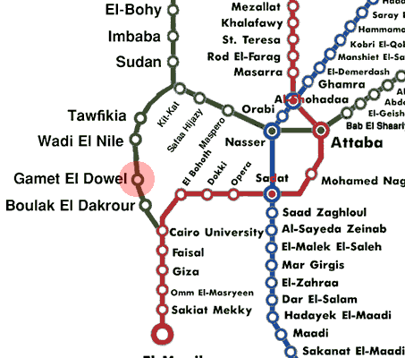 Gamaat El Dowal Al-Arabiya station map