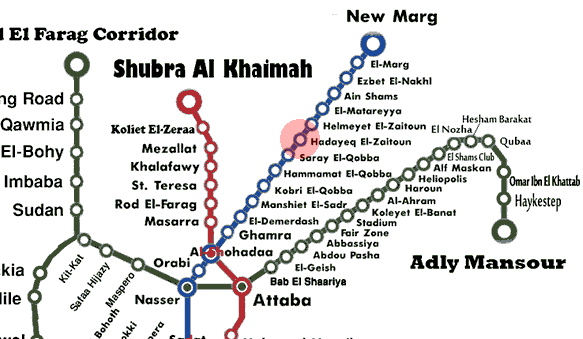 Hadayeq El-Zaitoun station map