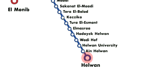 Helwan station map