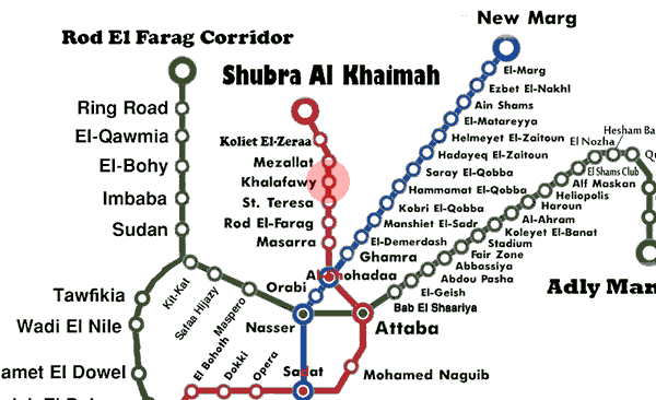 Khalafawy station map