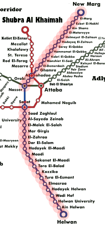 Cairo metro Line 1 map