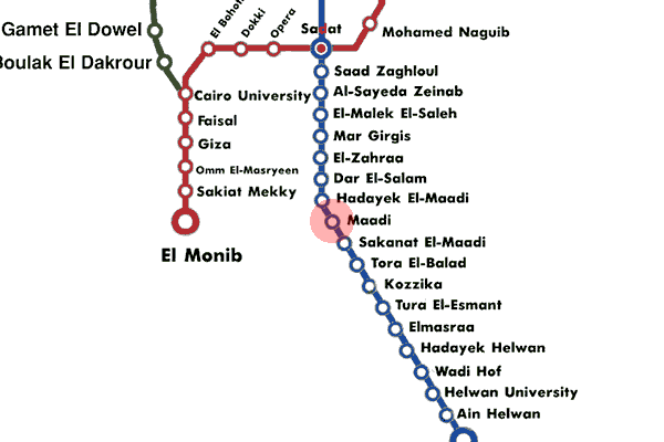 Maadi station map