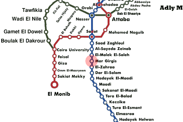 Mar Girgis station map