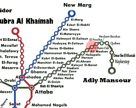 Nadi El-Shams station map