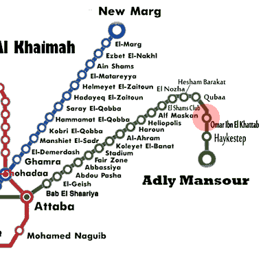 Omar Ibn El-Khattab station map