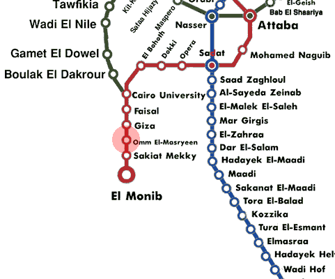 Omm El-Masryeen station map