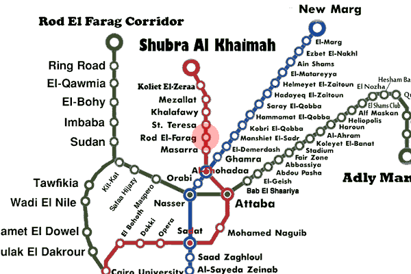 Road El-Farag station map
