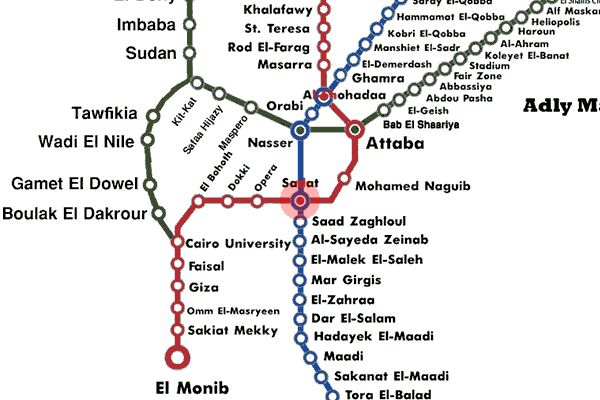 Sadat station map
