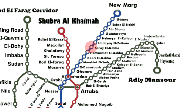 Saray El-Qobba station map