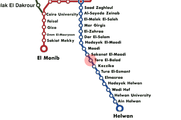 Tora El-Balad station map