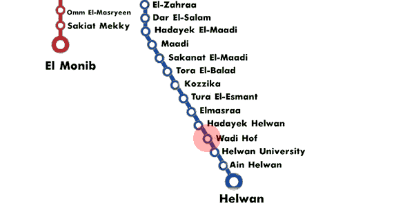 Wadi Hof station map