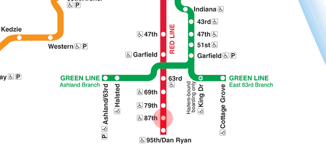87th station map