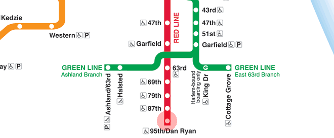 95/Dan Ryan station map