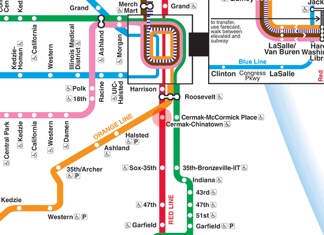 Cermak-Chinatown station map
