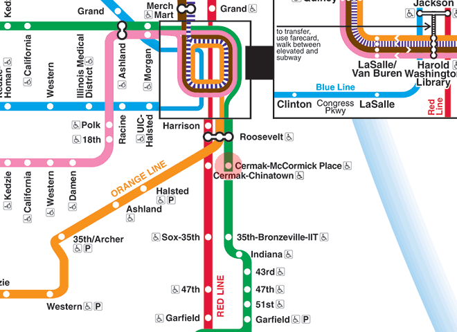 Cermak-McCormick Place station map