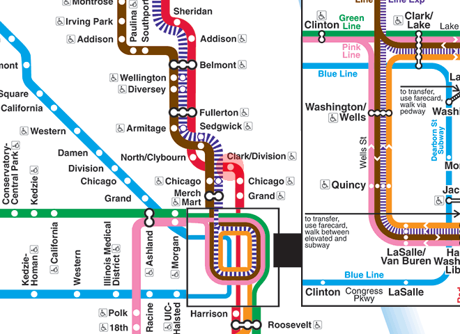 Clark/Division station map
