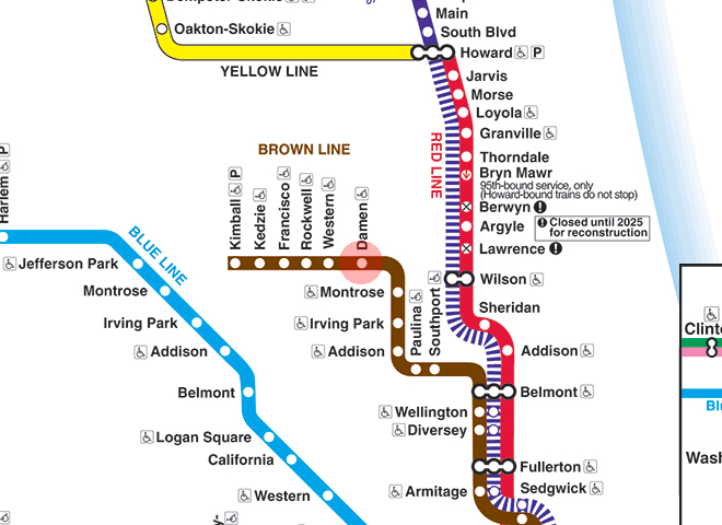 Damen station map