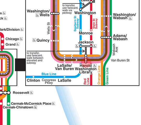 Harold Washington Library station map