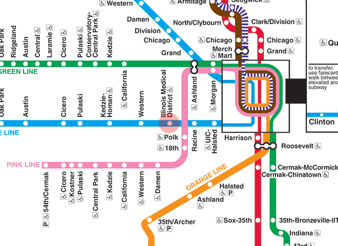 Illinois Medical District station map