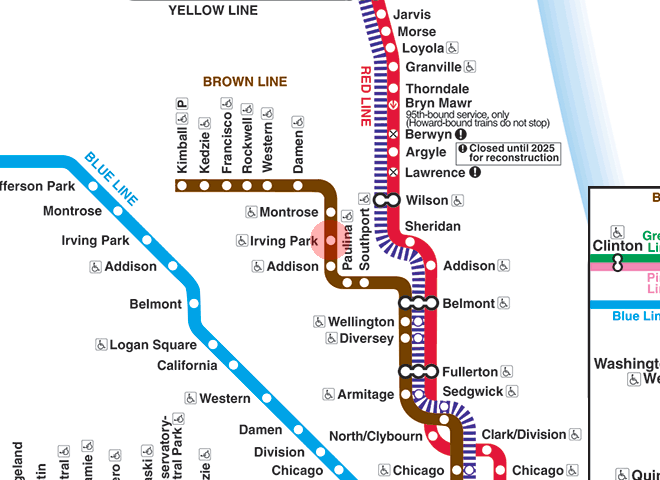 Irving Park station map