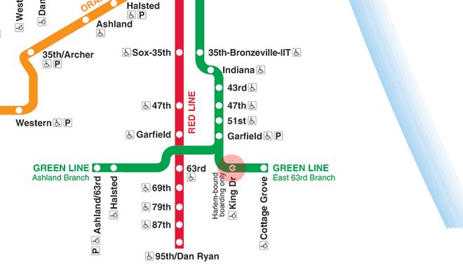King Drive station map