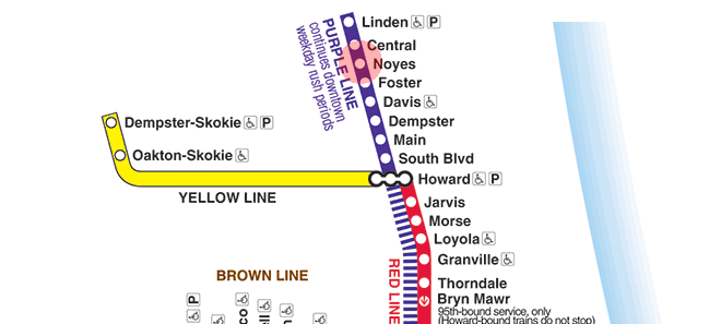 Noyes station map