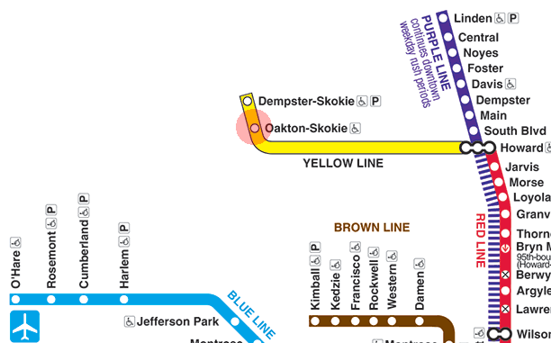 Oakton-Skokie station map
