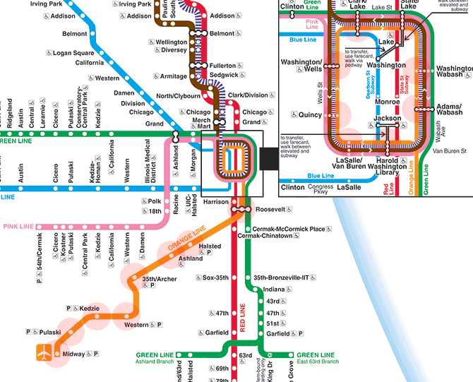 Chicago CTA L Train Orange Line map