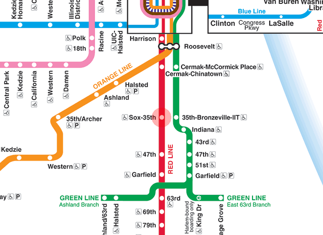 Sox-35th station map
