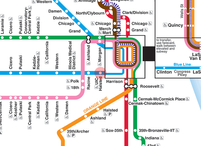 UIC-Halsted station map