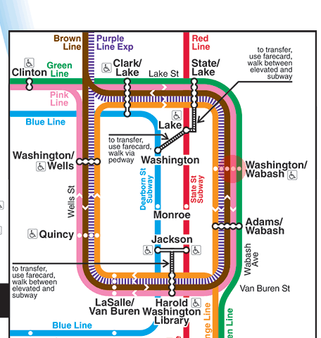 Washington/Wabash station map