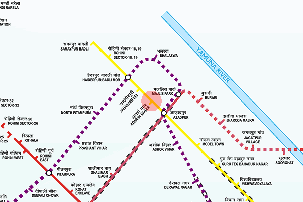 Adarsh Nagar station map