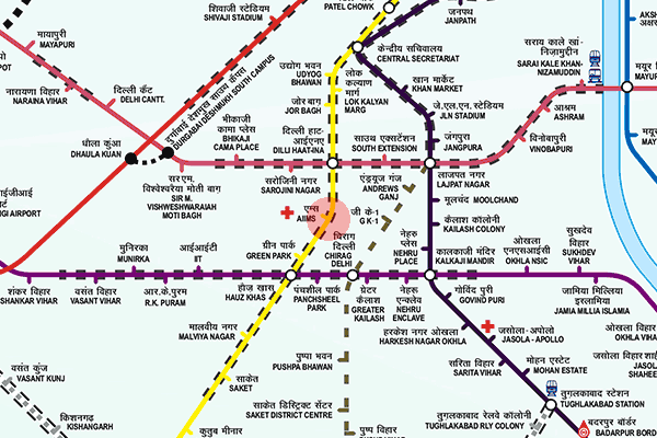 AIIMS station map
