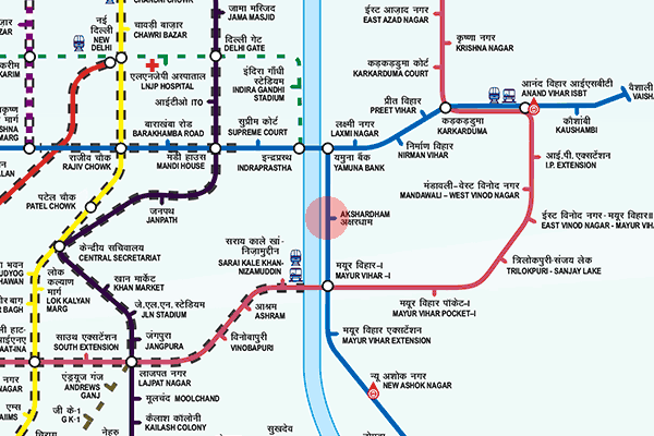 Akshardham station map
